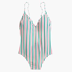 Lace-up in suckered stripe J. crew Swimsuit